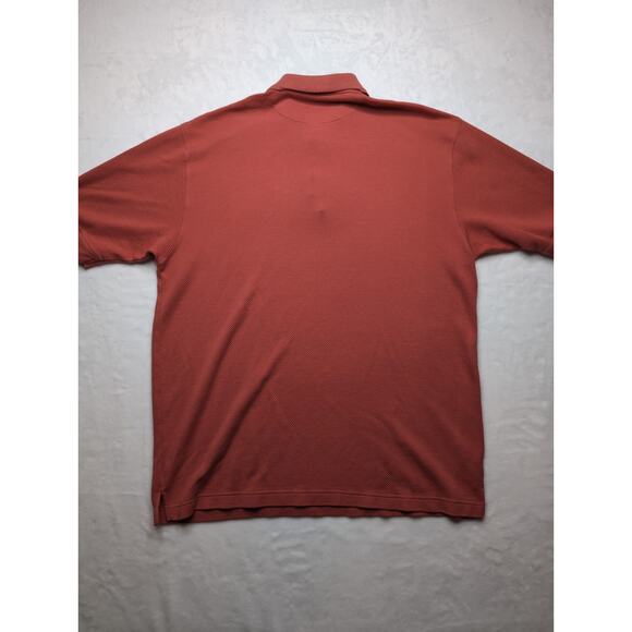 Tom James Mens Silk Polo Shirt - Medium Red Soft Business Casual - Picture 7 of 7
